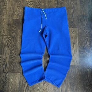 Vtg 90s Russell Athletic Sweatpants Large Royal Blue Blank Made in USA Baggy